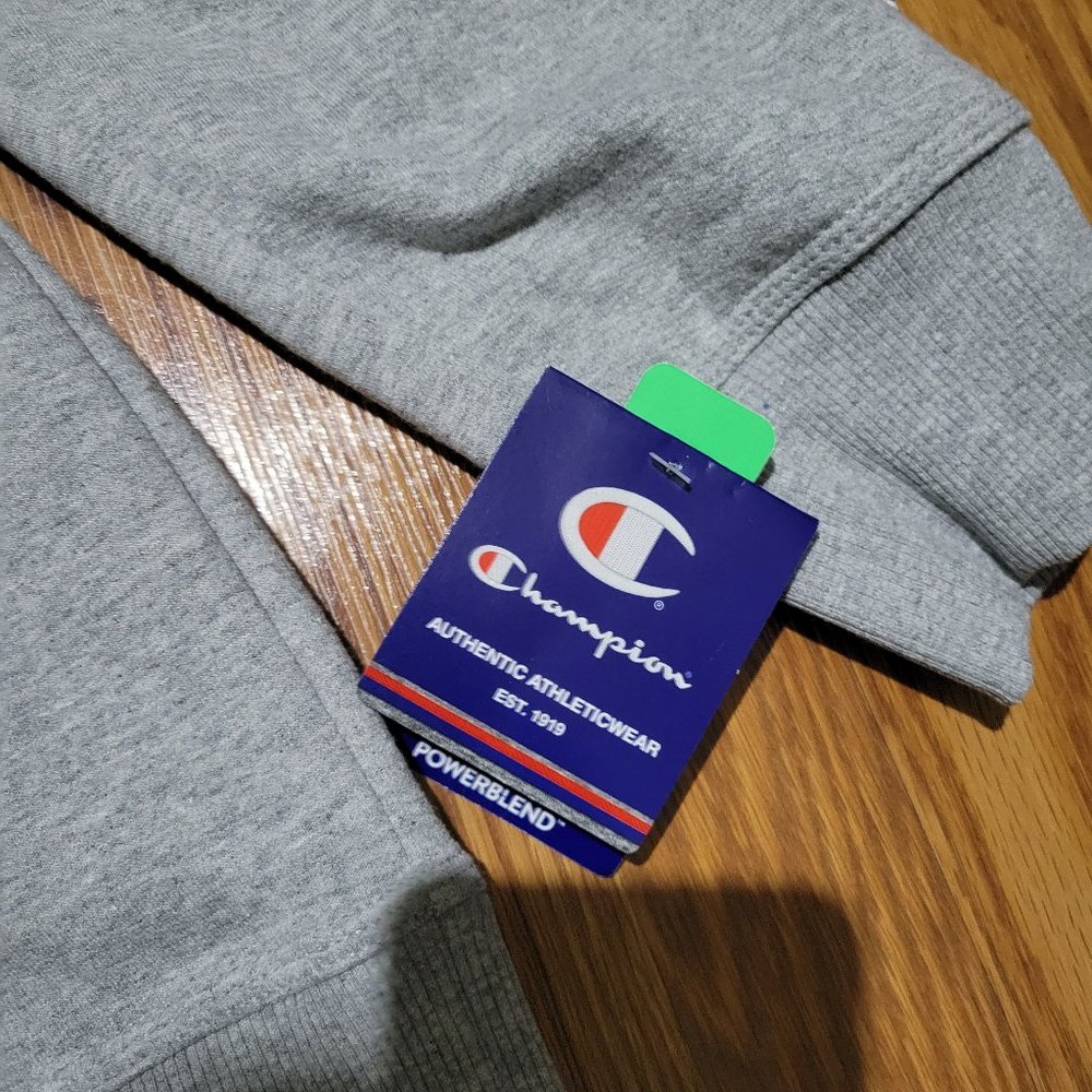 Champion PowerBlend Fleece Pullover Hoodie Sweatshirt Grey Camo 2XL Script Oxfor - Picture 6 of 7